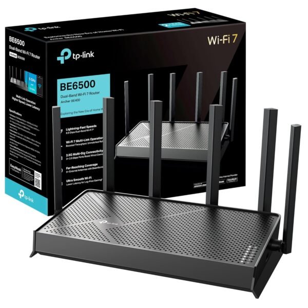 TP-Link Archer BE400 Dual-Band BE6500 WiFi 7 Router | 4K/8K Streaming